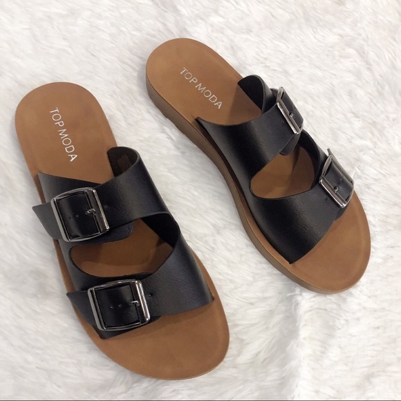 Two strap Sandal Black - Picture 2 of 6